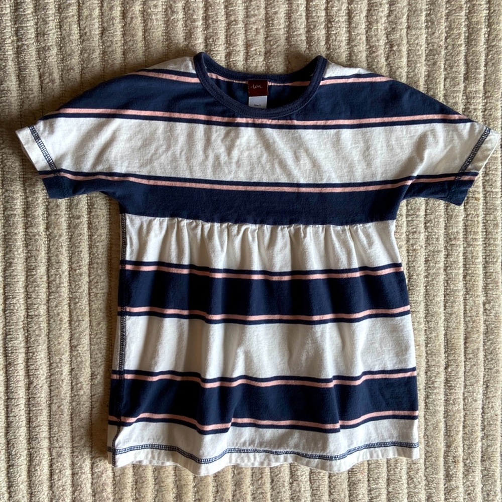 Tea collection striped cotton shirt, Girls size 5, EUC